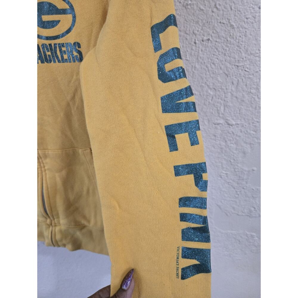 Green Bay Packers Victoria’s Secret Pink Women’s Full-zip Sweatshirt, Yellow, XS - Picture 5 of 6